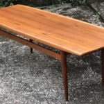 Vintage Danish Poul Jensen Surfboard Teak Coffee Table Large Mid Century