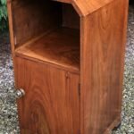 Art Deco Walnut Single Door Cabinet Vintage Bedside Storage Stand