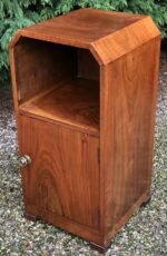 Art Deco Walnut Single Door Cabinet Vintage Bedside Storage Stand