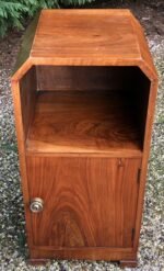Art Deco Walnut Single Door Cabinet Vintage Bedside Storage Stand - Image 3