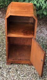 Art Deco Walnut Single Door Cabinet Vintage Bedside Storage Stand - Image 4
