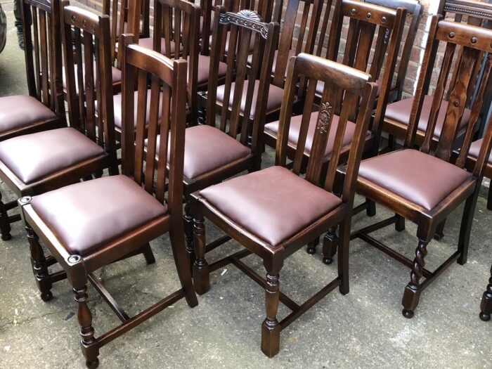 Refurbished 1920s Oak Dining Chairs for Pubs Restaurants & Cafés - Image 5