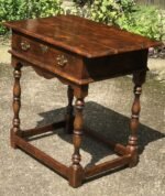 Antique Style Mahogany Console Hall Table with Drawer Vintage Side Table - Image 3