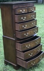 Antique Style Walnut Chest on Chest Vintage Tallboy Chest of Drawers - Image 5
