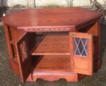 Old Charm Oak Corner TV Cabinet Satellite Media Storage Unit Tudor Brown - Image 3