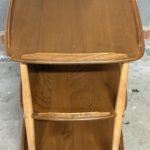 Retro Ercol Trolley Display Stand Solid Elm Vintage Serving Table