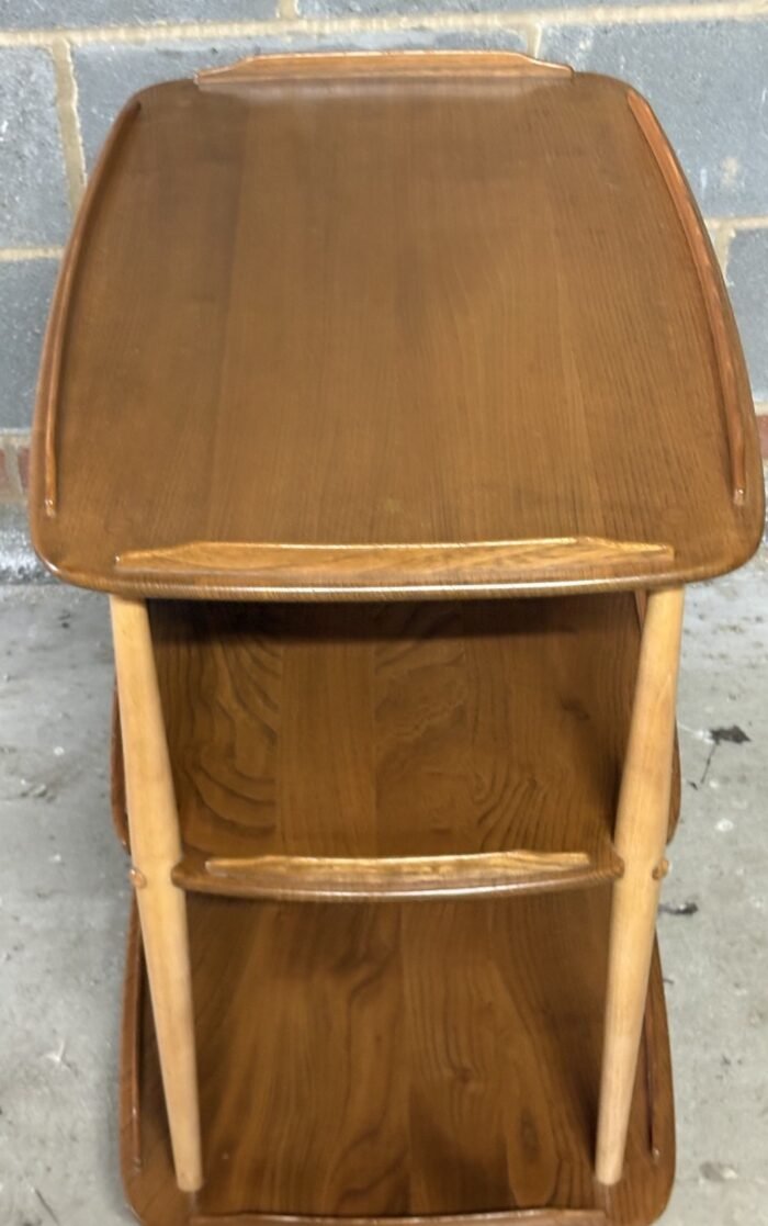 Retro Ercol Trolley Display Stand Solid Elm Vintage Serving Table - Image 2