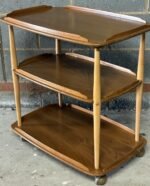 Retro Ercol Trolley Display Stand Solid Elm Vintage Serving Table - Image 5