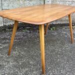 Vintage Ercol Plank Dining Table Solid Elm Beech 6 Seater