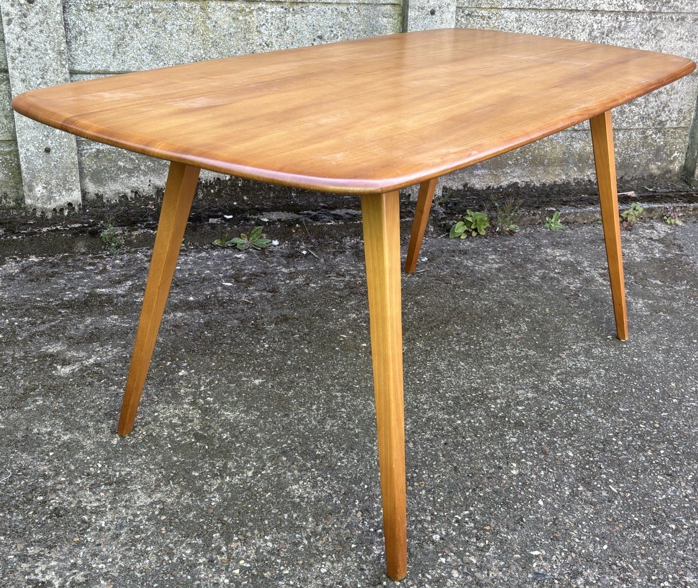s-l1600-1452.jpg Vintage Ercol Plank Dining Table Solid Elm Beech 6 Seater - Image 1