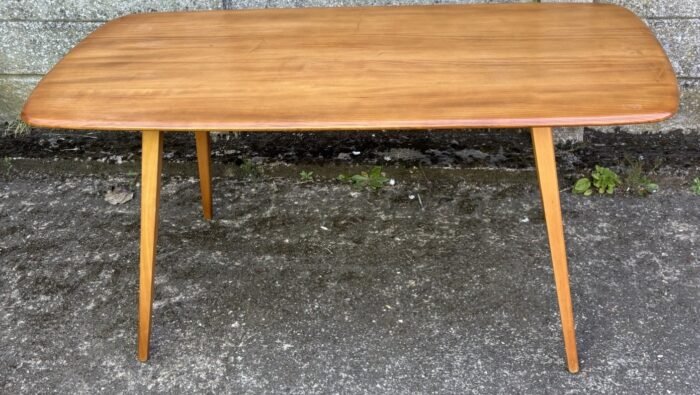 Vintage Ercol Plank Dining Table Solid Elm Beech 6 Seater - Image 2
