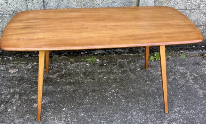 Vintage Ercol Plank Dining Table Solid Elm Beech 6 Seater - Image 4