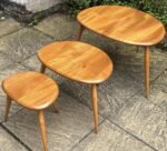 Vintage Ercol Pebble Nest of Coffee Tables Solid Elm & Beech