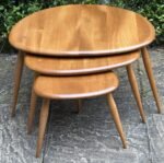 Vintage Ercol Pebble Nest of Coffee Tables Solid Elm & Beech - Image 3