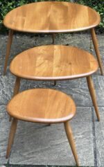 Vintage Ercol Pebble Nest of Coffee Tables Solid Elm & Beech - Image 4