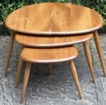 Vintage Ercol Pebble Nest of Coffee Tables Solid Elm & Beech - Image 5