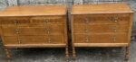 Pair of Arts & Crafts Golden Oak 3 Drawer Chests His & Hers