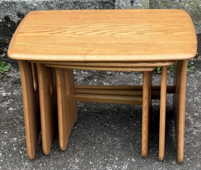 Ercol Nest of Coffee Tables Solid Ash Modern Living Room Furniture - Image 2