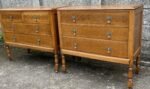 Pair of Arts & Crafts Golden Oak 3 Drawer Chests His & Hers - Image 2