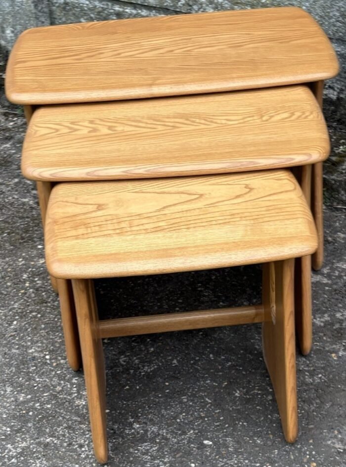 Ercol Nest of Coffee Tables Solid Ash Modern Living Room Furniture - Image 4