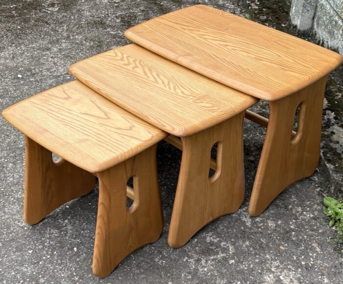 Ercol Nest of Coffee Tables Solid Ash Modern Living Room Furniture - Image 5