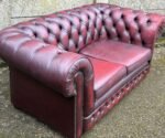 Thomas Lloyd Oxblood Leather Chesterfield 2 Seater Sofa