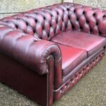Thomas Lloyd Oxblood Leather Chesterfield 2 Seater Sofa