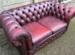 Thomas Lloyd Oxblood Leather Chesterfield 2 Seater Sofa - Image 4