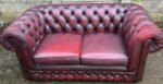 Thomas Lloyd Oxblood Leather Chesterfield 2 Seater Sofa - Image 5
