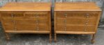 Pair of Arts & Crafts Golden Oak 3 Drawer Chests His & Hers - Image 4