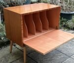 Vintage Teak Ladderax Style Record Cabinet LP & Vinyl Storage