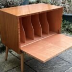 Vintage Teak Ladderax Style Record Cabinet LP & Vinyl Storage