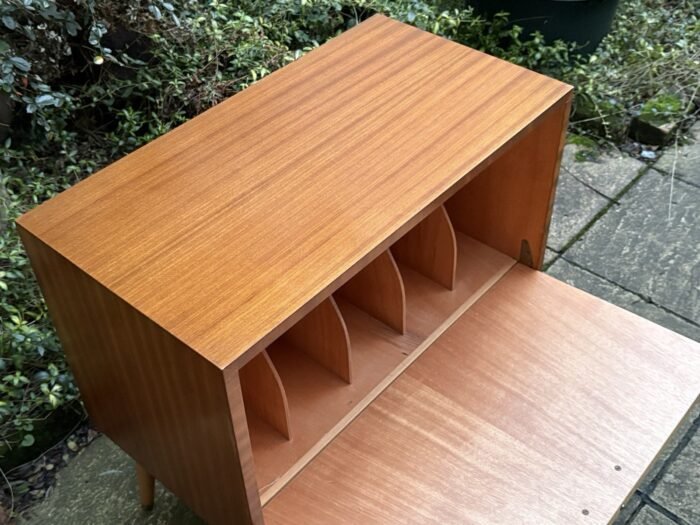 Vintage Teak Ladderax Style Record Cabinet LP & Vinyl Storage - Image 2