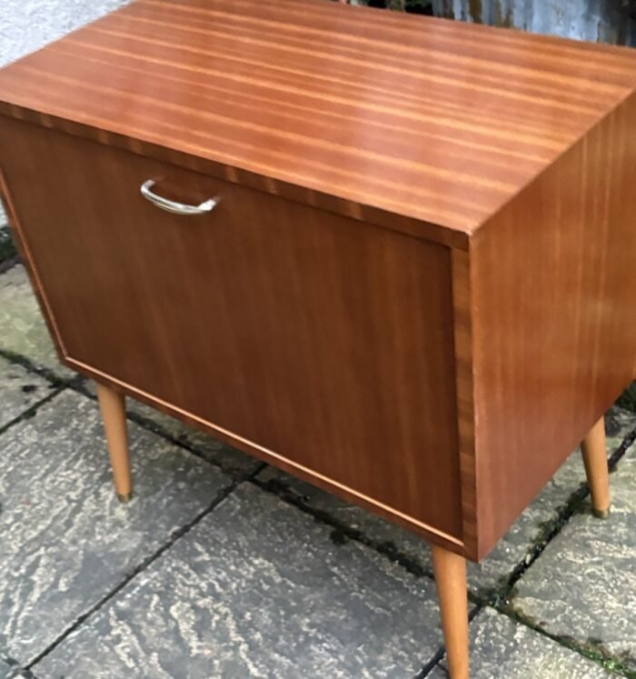 Vintage Teak Ladderax Style Record Cabinet LP & Vinyl Storage - Image 3