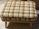 Vintage Ercol Foot Stool Retro Beech Ottoman with Original Cushion