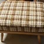 Vintage Ercol Foot Stool Retro Beech Ottoman with Original Cushion