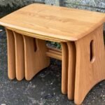 Ercol Nest of Coffee Tables Solid Ash Modern Nesting Tables