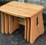 Ercol Nest of Coffee Tables Solid Ash Modern Nesting Tables - Image 2