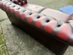 Antique Style Oxblood Leather Chesterfield 3 Seater Sofa - Image 5