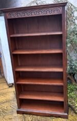 Old Charm Solid Oak Bookcase Tudor Brown Adjustable Shelves - Image 2