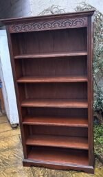 Old Charm Solid Oak Bookcase Tudor Brown Adjustable Shelves - Image 3