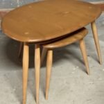 Vintage Ercol Pebble Nest of Coffee Tables Solid Elm & Beech