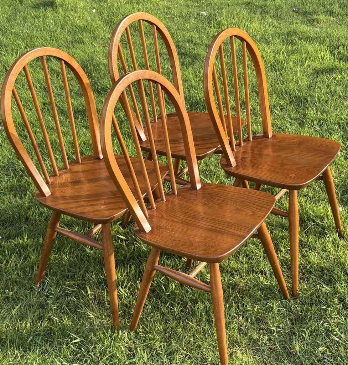 s-l1600-157.jpg Set of 4 Retro Ercol Dining Chairs Small Solid Elm and Beech - Image 1