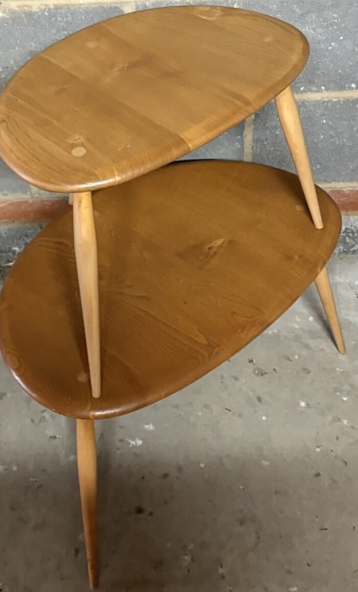 Vintage Ercol Pebble Nest of Coffee Tables Solid Elm & Beech - Image 4