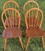 Set of 4 Retro Ercol Dining Chairs Small Solid Elm and Beech - Image 2