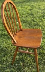 Set of 4 Retro Ercol Dining Chairs Small Solid Elm and Beech - Image 5