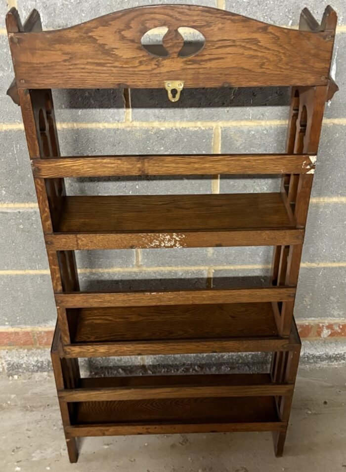 SUPERB SOLID OAK ARTS & CRAFTS BOOKCASE - Image 4