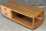 Fine Modern Ercol Minerva TV Cabinet & Coffee Table Solid Elm