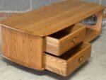 Fine Modern Ercol Minerva TV Cabinet & Coffee Table Solid Elm - Image 2