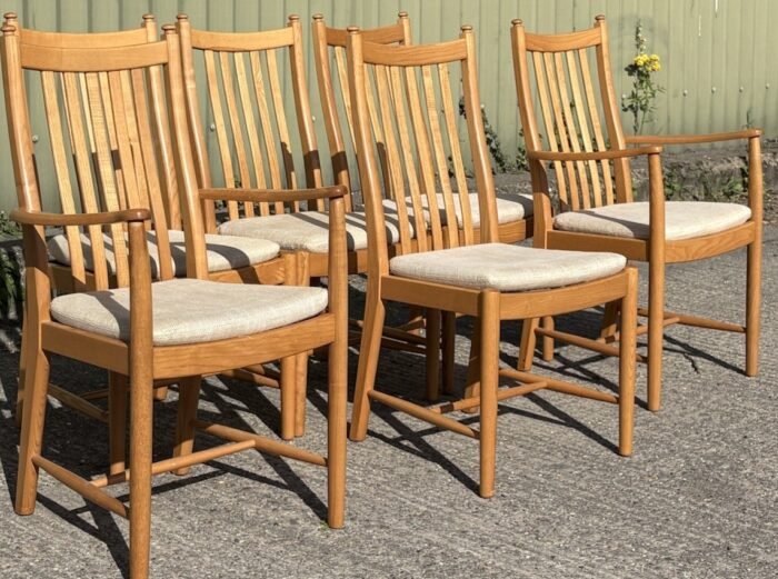 SUPERB MODERN SET OF 6 ERCOL PENN DINING CHAIRS - Image 2